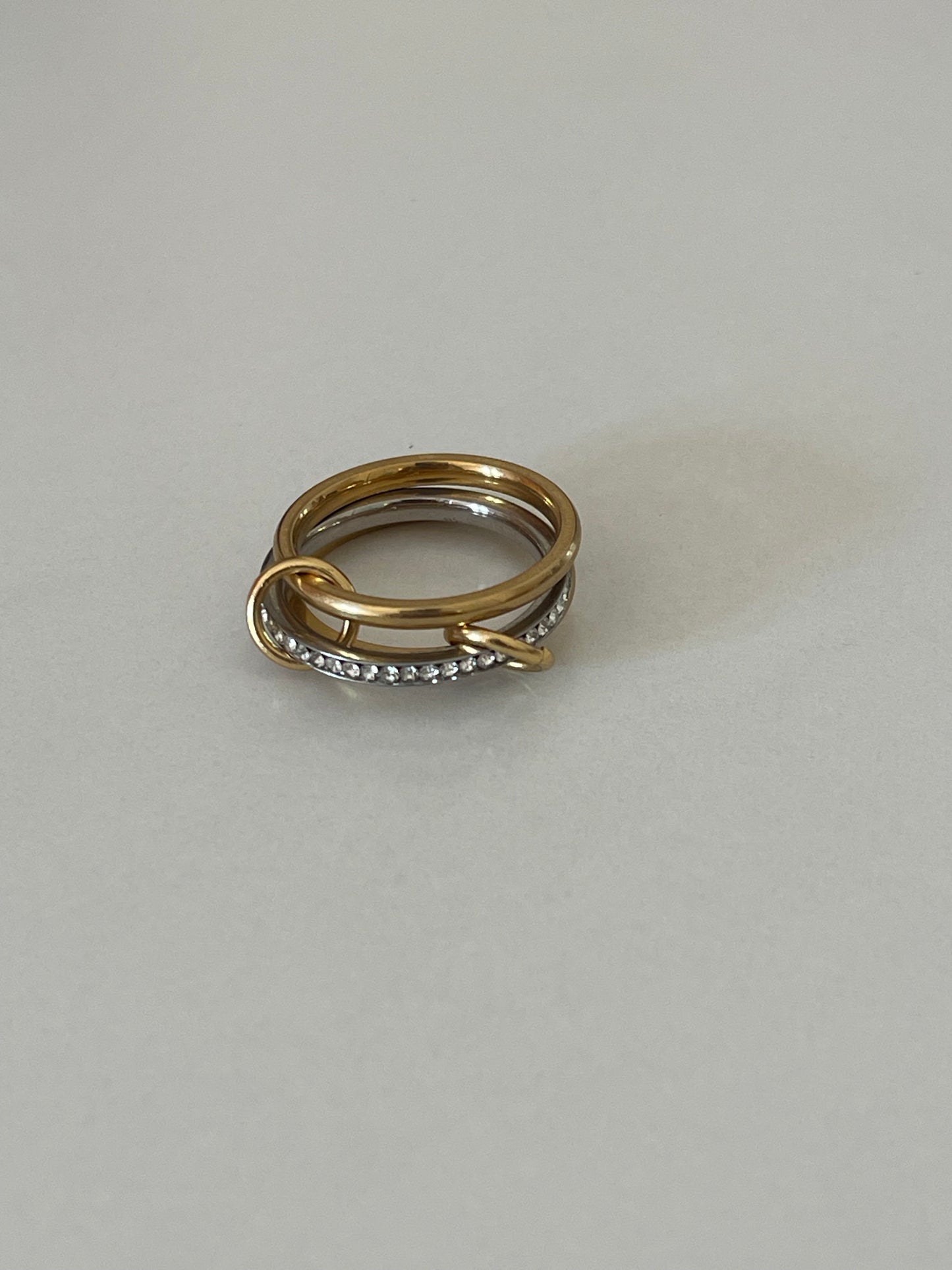 Crystal Layered Gold Plated Ring