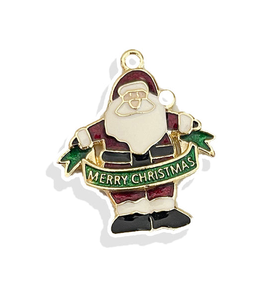 Happy Santa Charm- Gold Plated