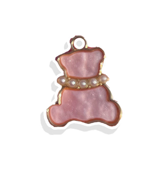 Dainty Teddy Bear-Pearl Charm