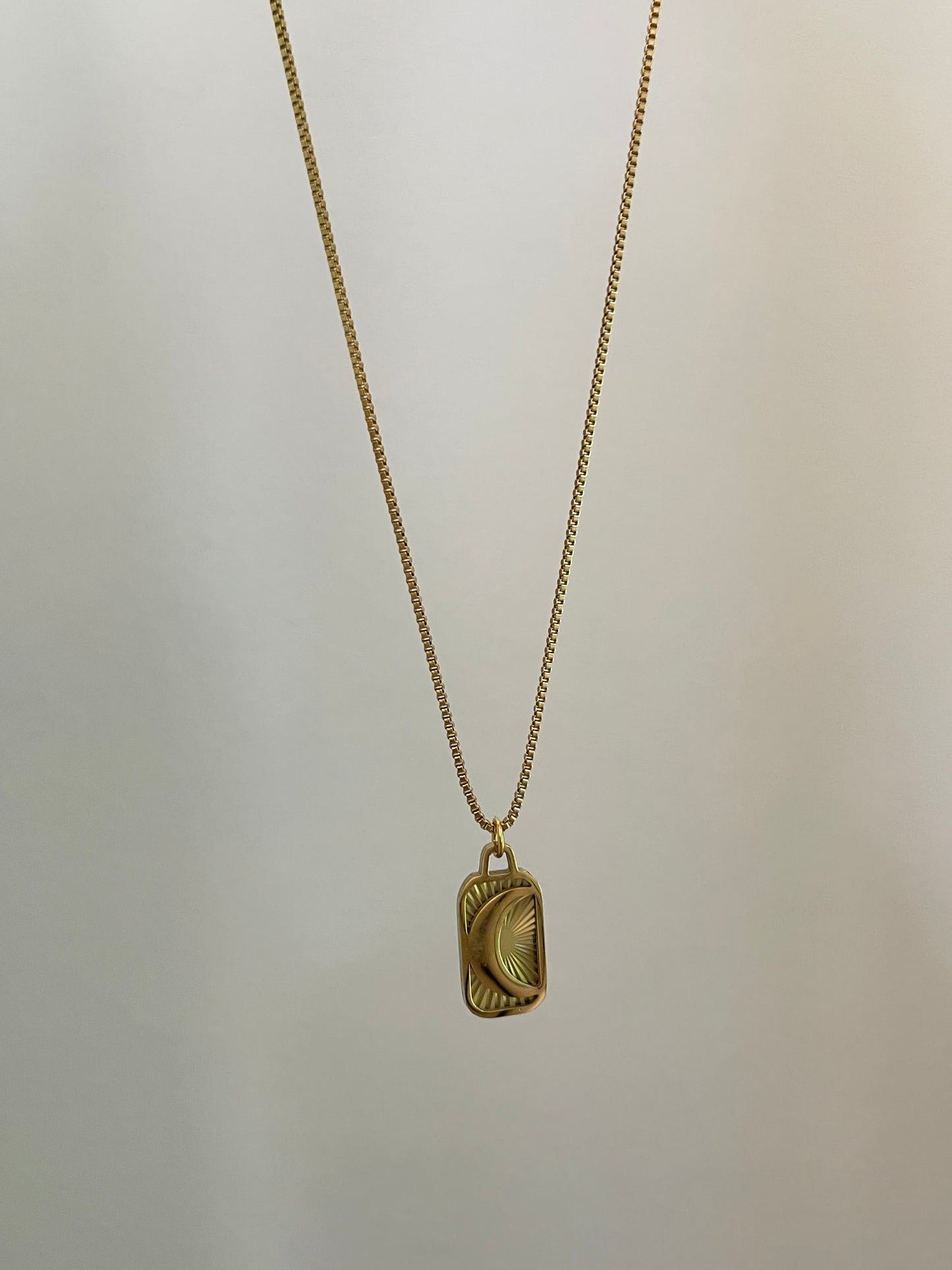 Moon Frame Necklace (Stainless Steel)