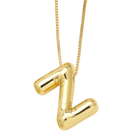 Bubble Initial Letter Necklace (Stainless Steel)