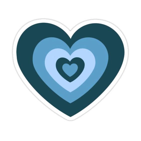 blue jumbo heart sticker