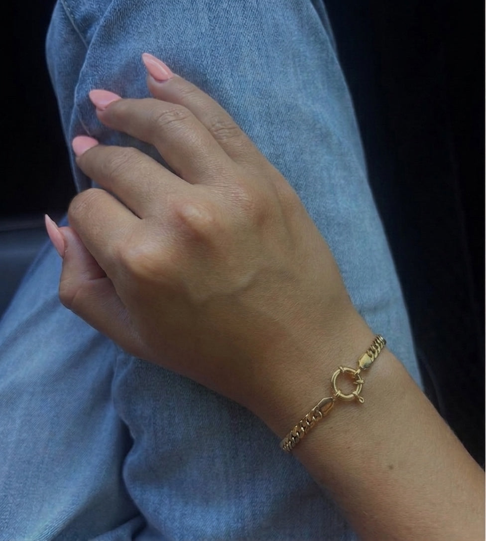 Chain Lock Bracelet (Gold Plated)