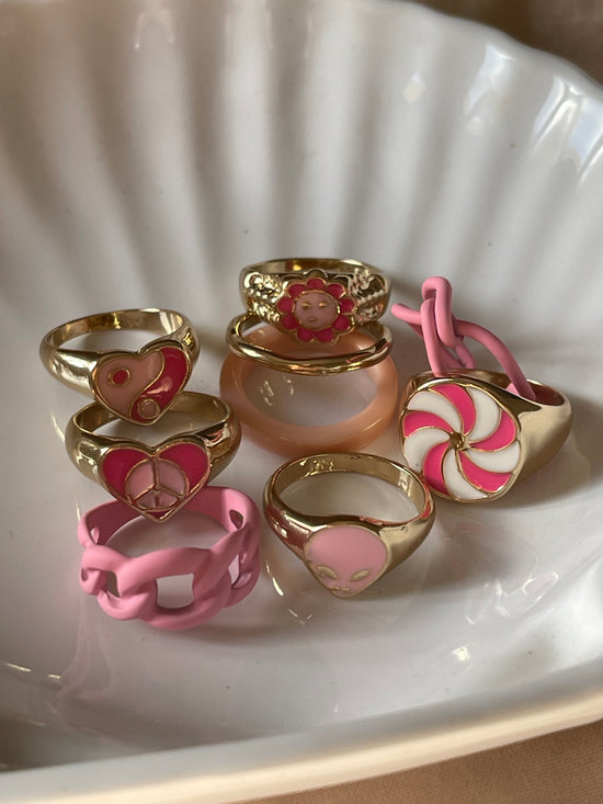 Pink Paradise Ring Set