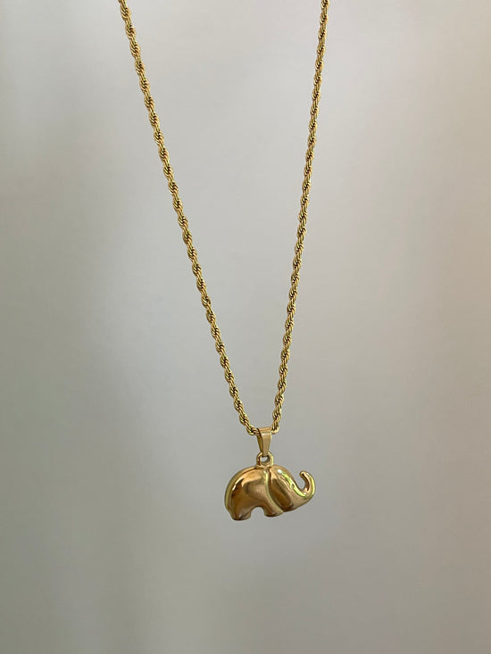 Twisted Elephant Necklace (Stainless Steel)