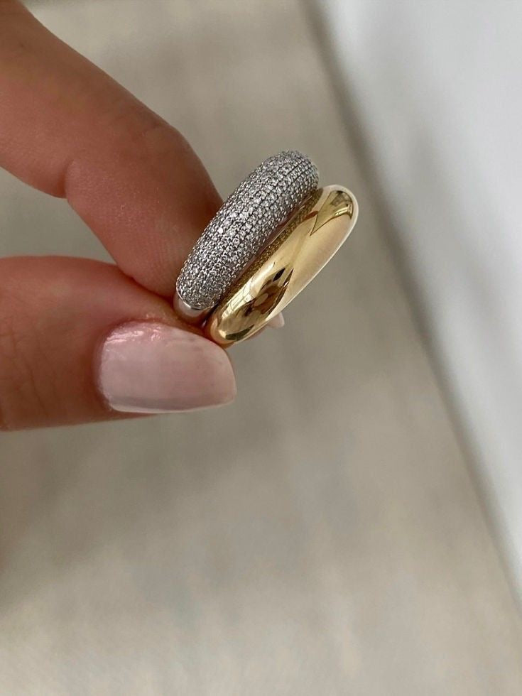 Statement Double Crystal Ring (Gold Plated)