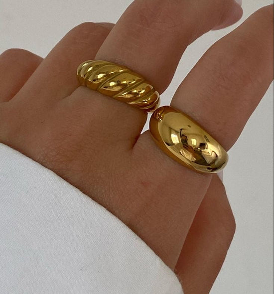 Twisted Chunky Gold Plated Ring