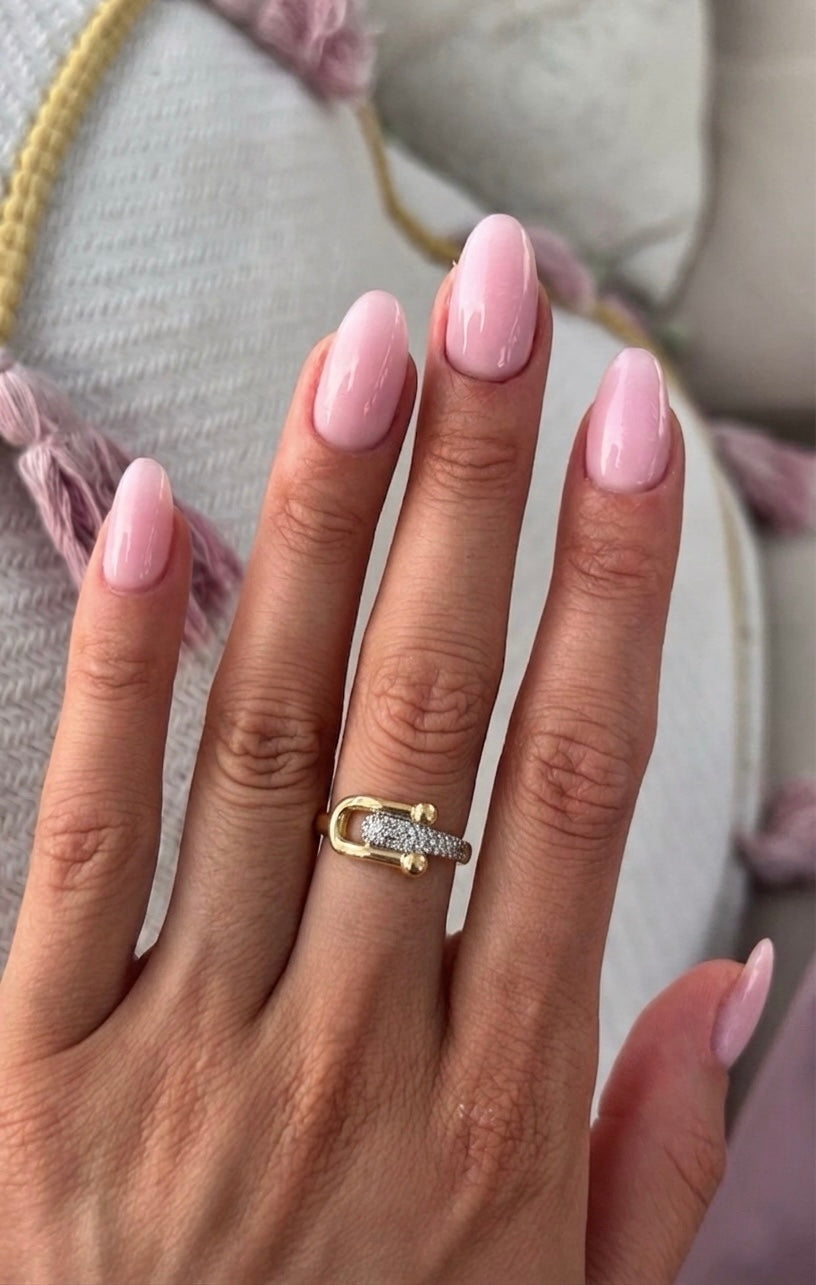 Crystal Pin Ring (Gold Plated)
