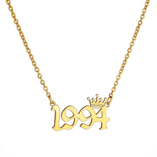 Birth Year Necklace - Stainless Steel