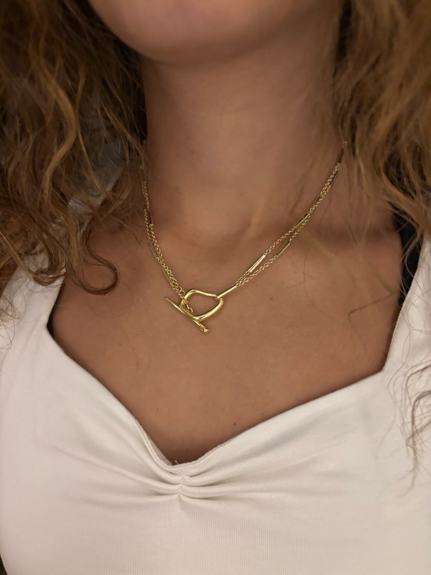 statement drop necklace (gold plated)
