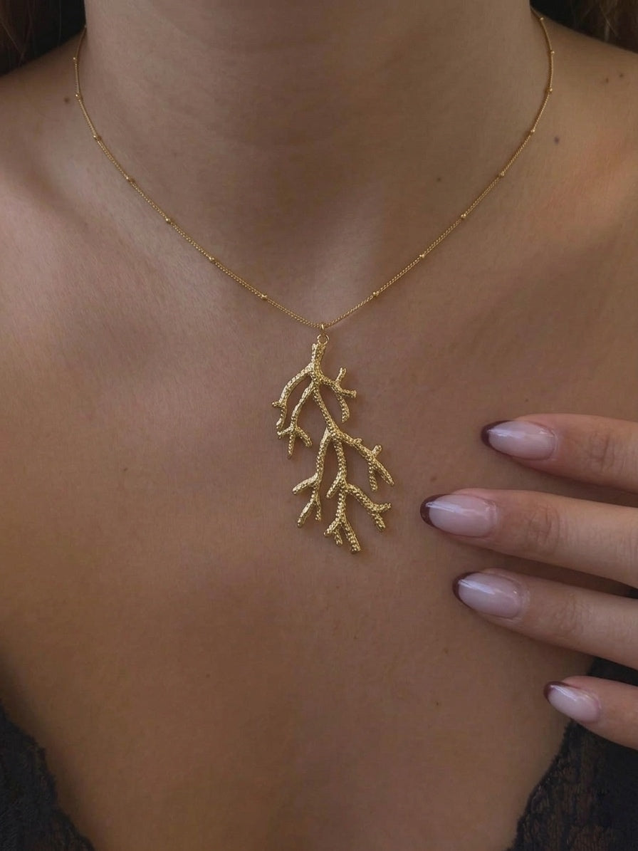 Statement Coral Necklace (Stainless Steel)