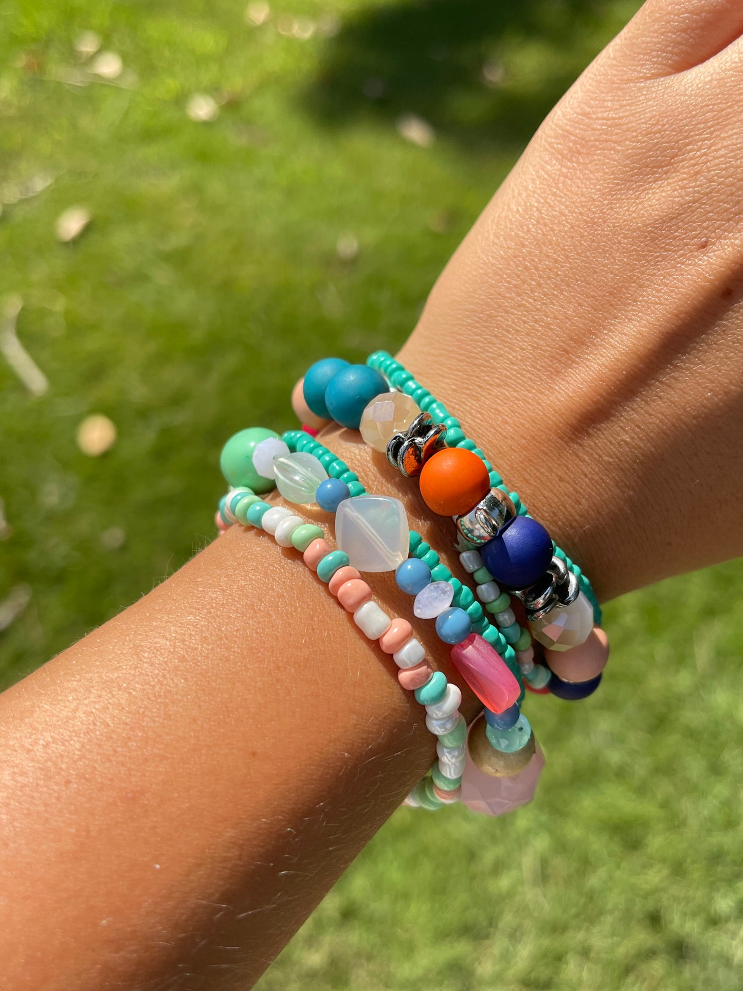 Blue Stone Layered Bracelets