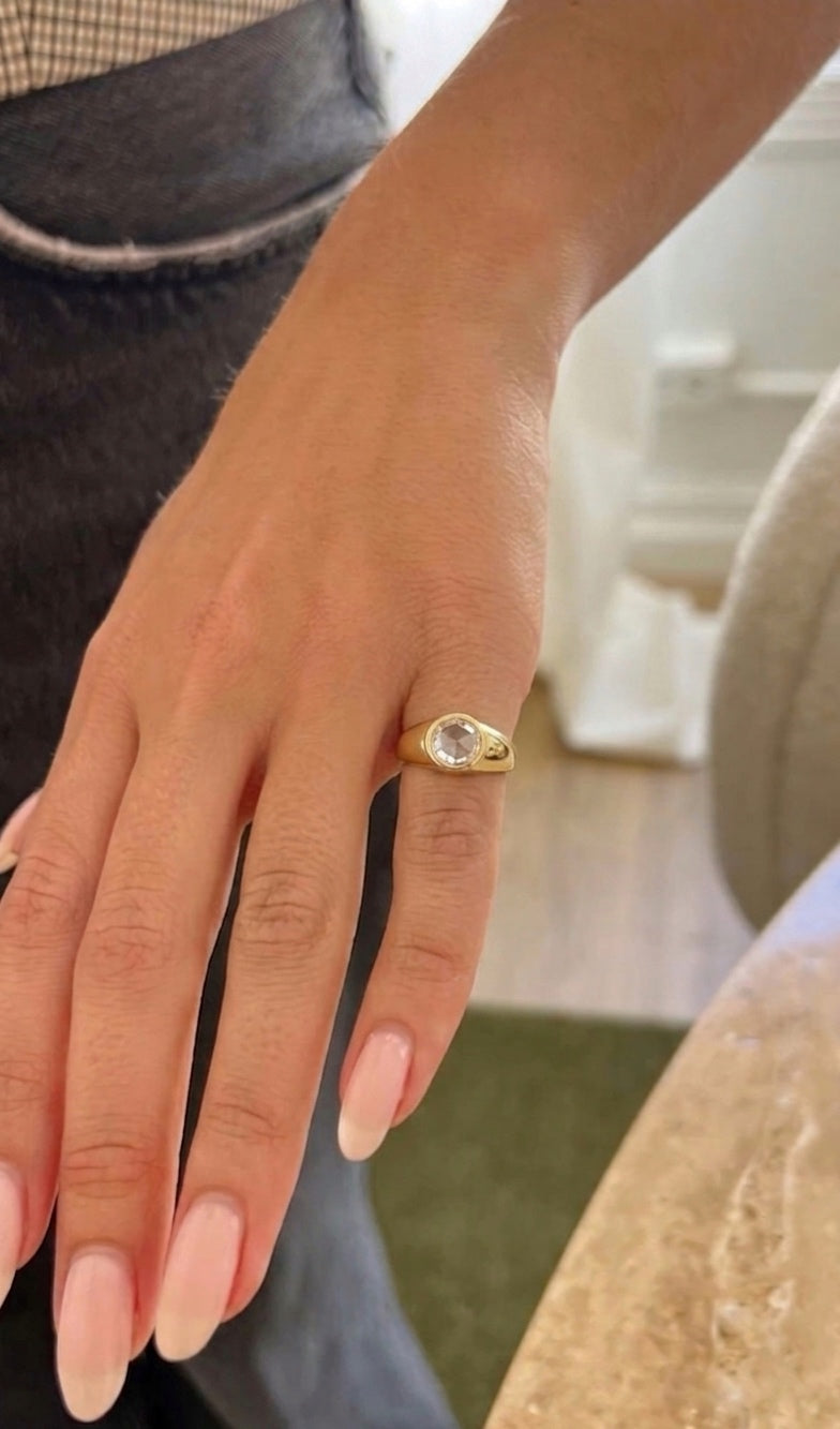 Transparent Pinky Ring (Gold Plated)