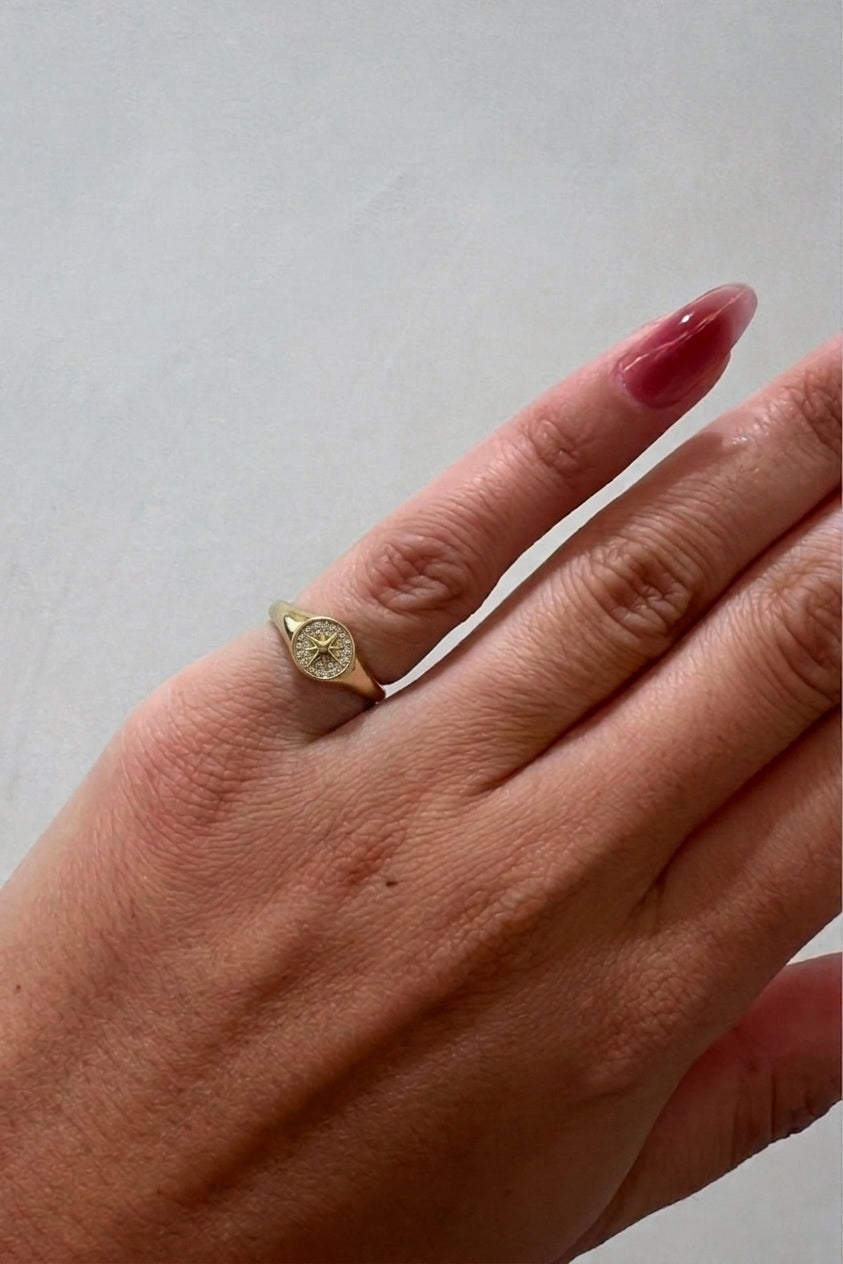 Mini Starburst Pinky Ring (Gold Plated)