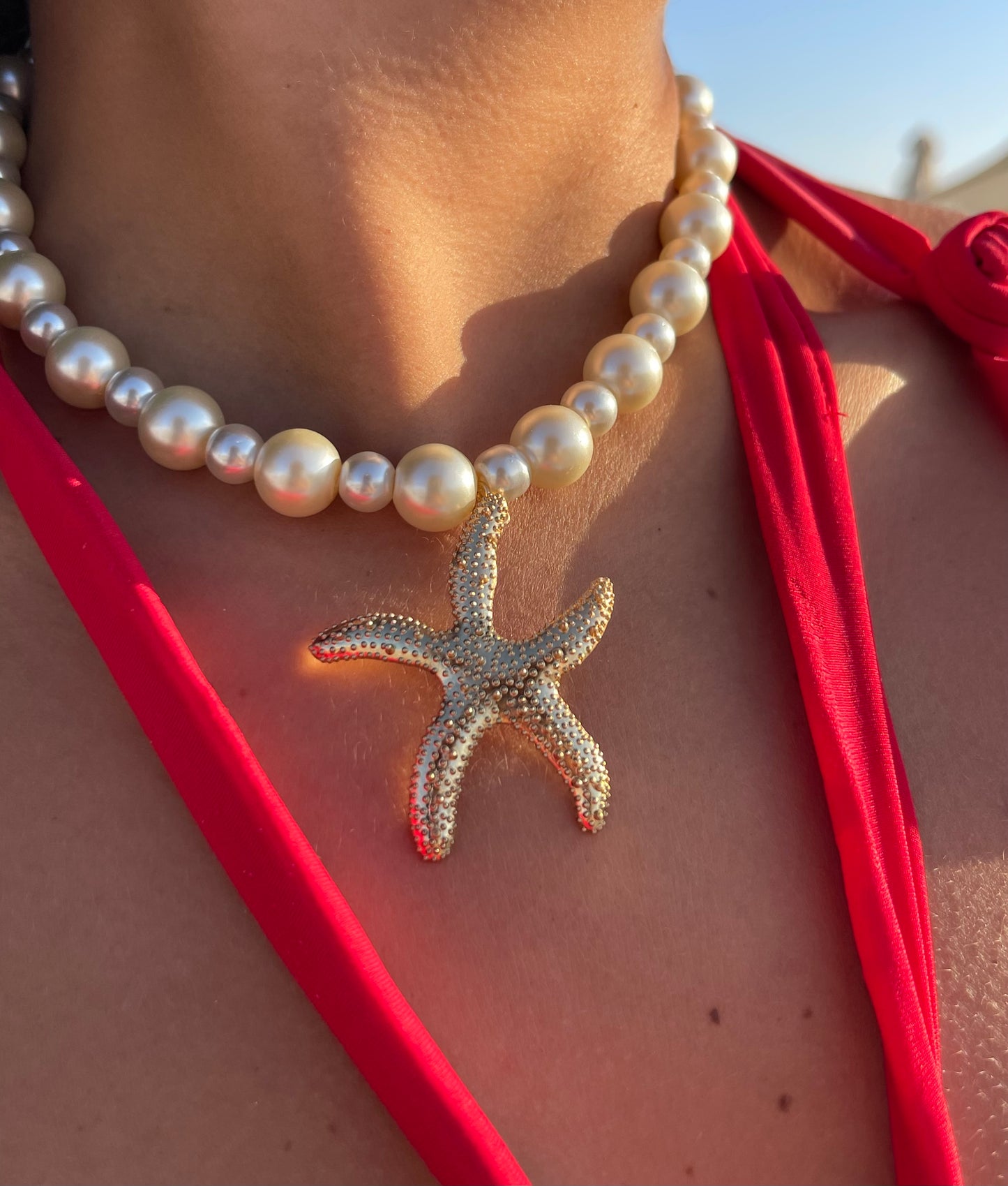 Pearly Starfish Statement Necklace