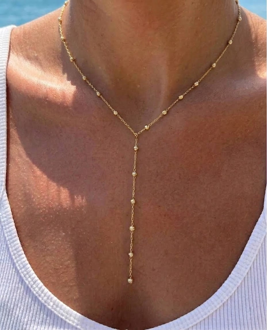 dotted drop necklace (gold plated)