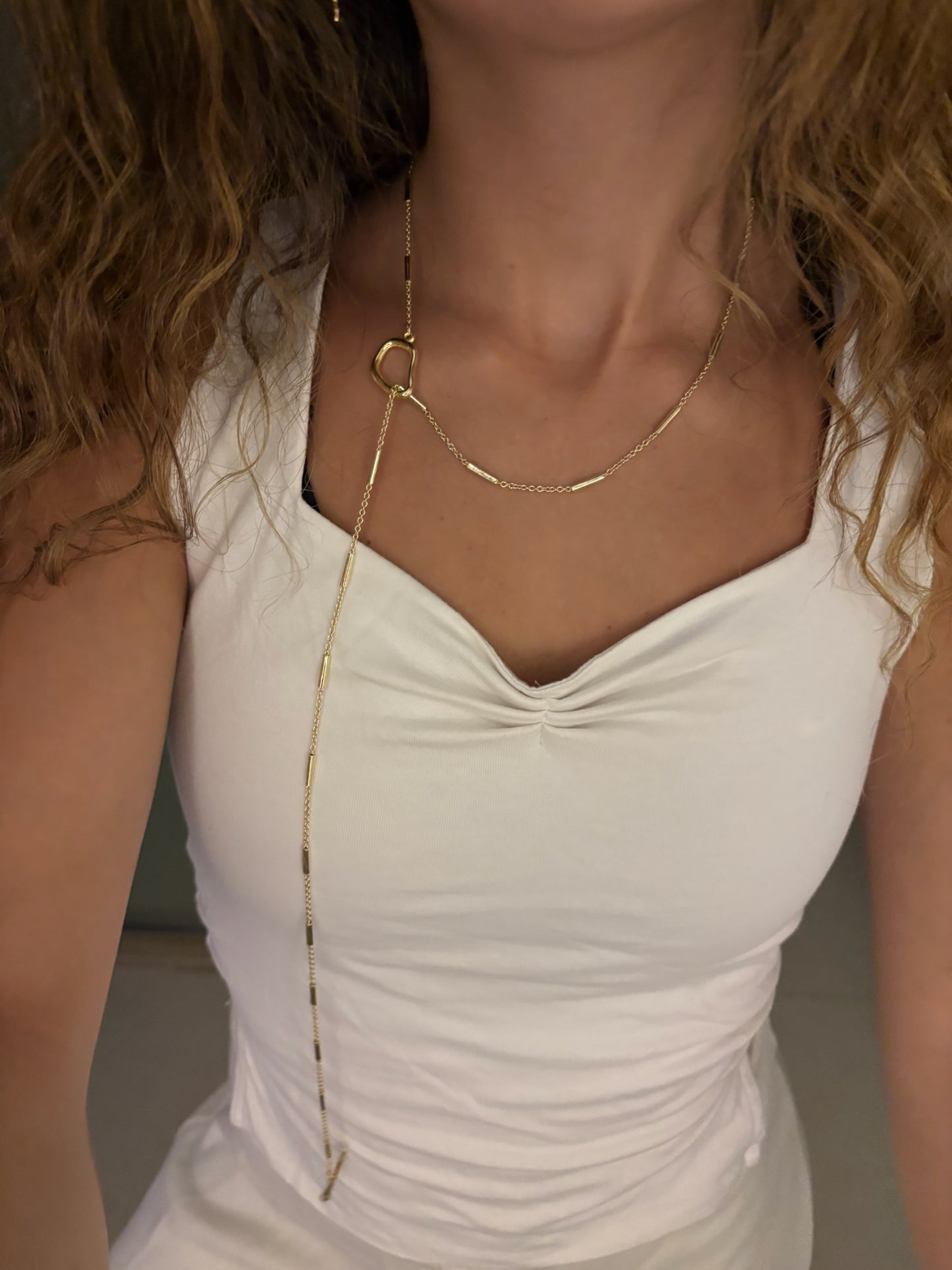 statement drop necklace (gold plated)