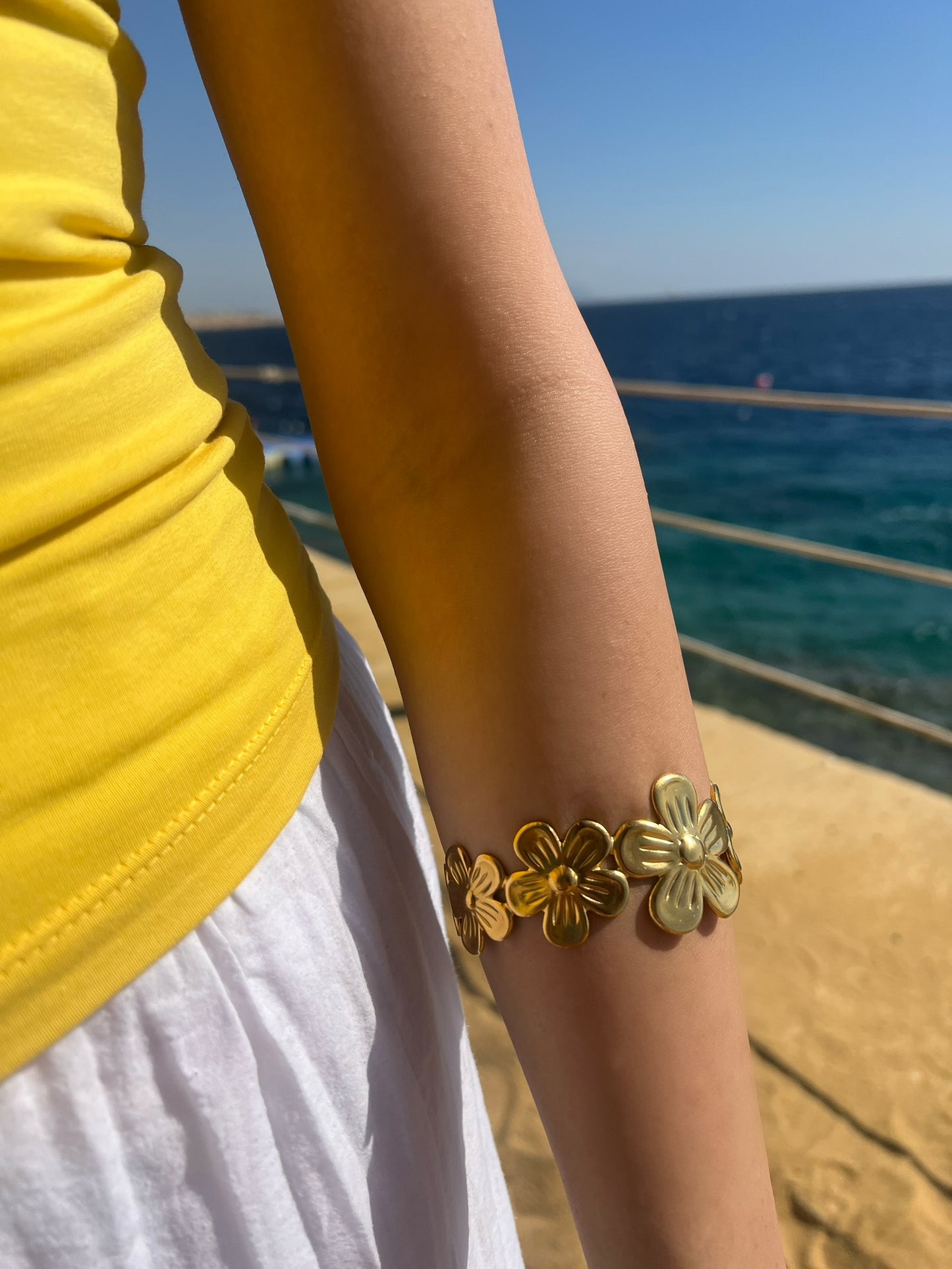 Flower Cuff - Stainless Steel