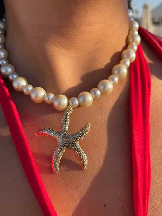 Pearly Starfish Statement Necklace