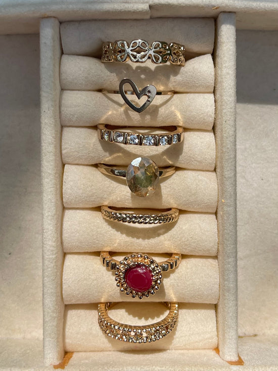 Crystal Stud Ring Set