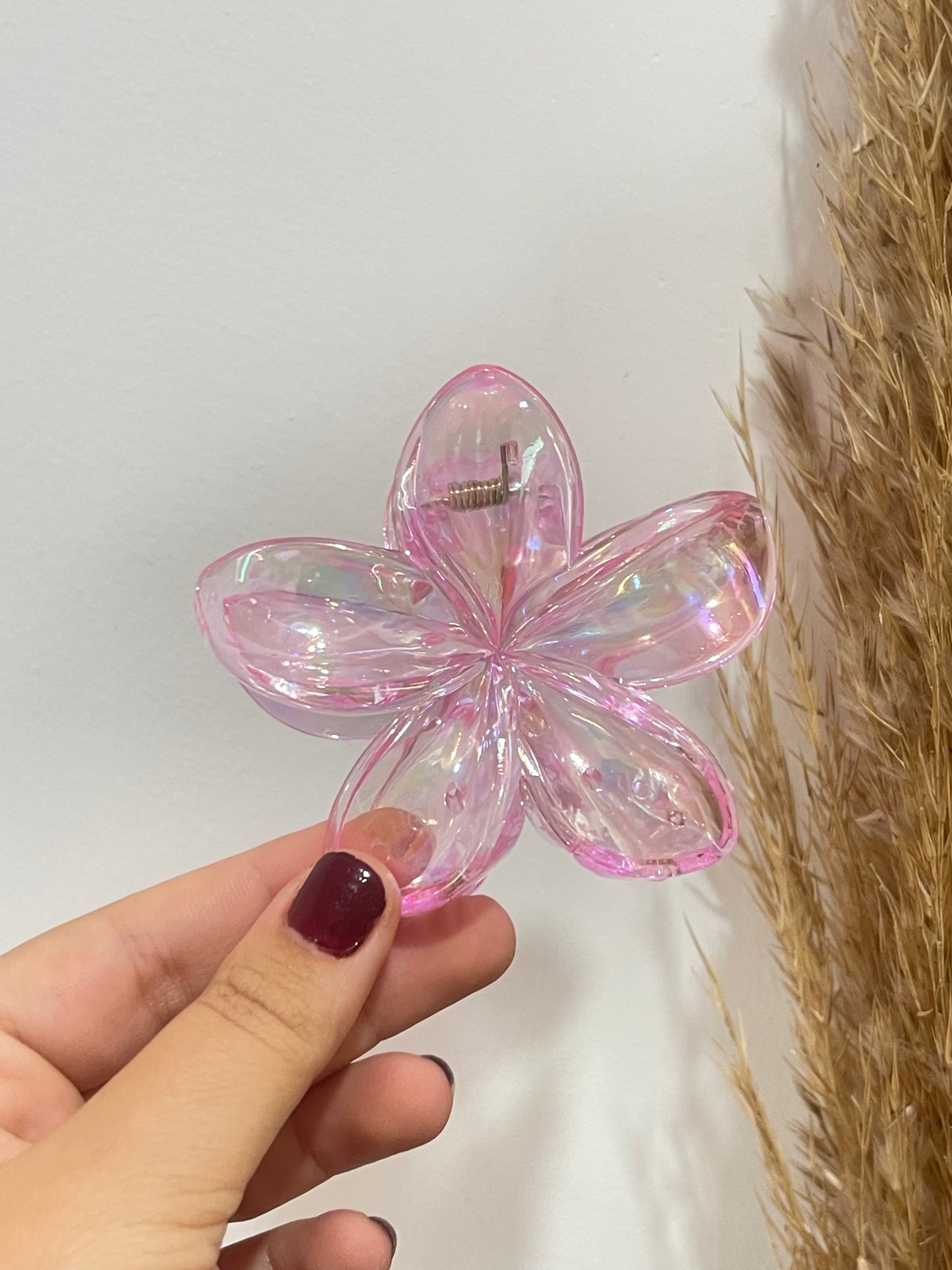 Transparent Hawaiian Flower Claw Clip