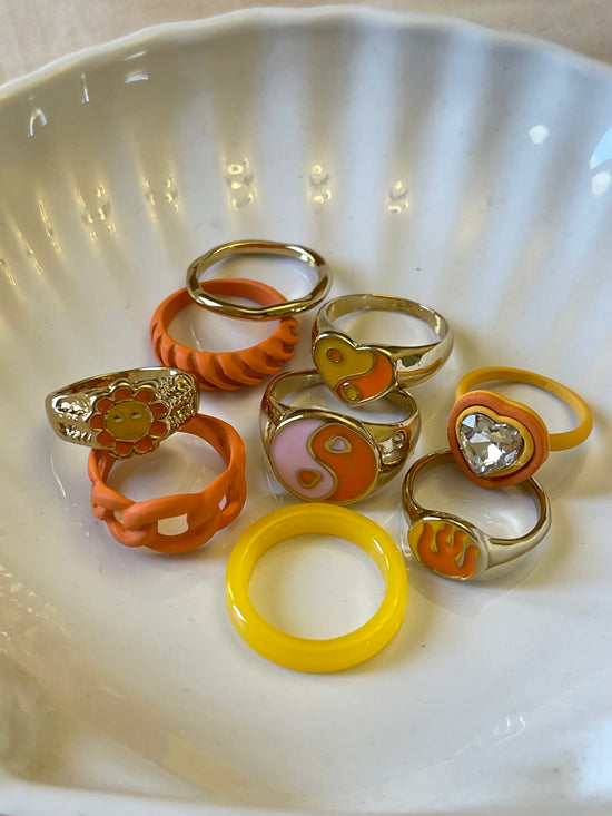 Chunky Citrus Ring Set