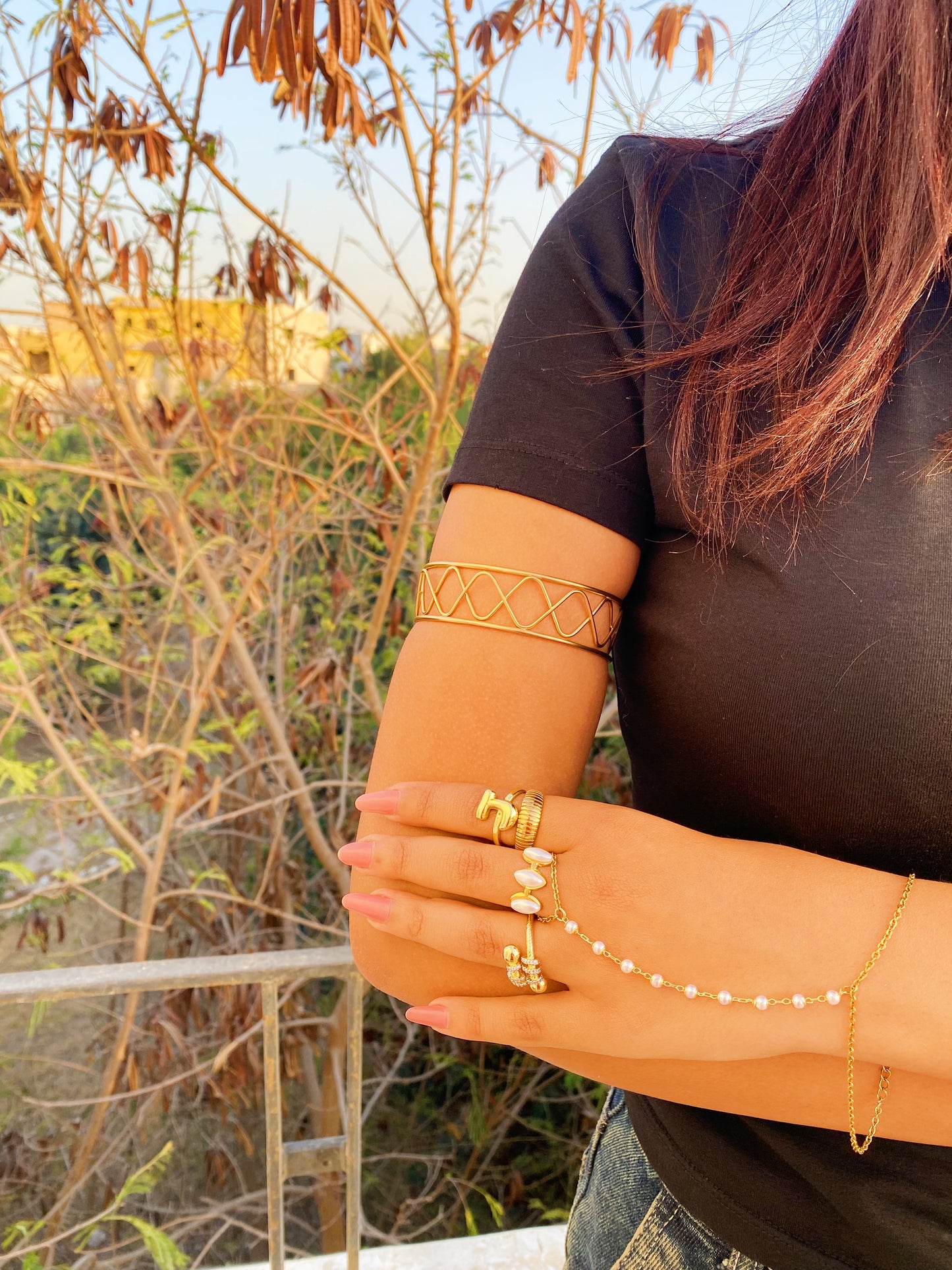 Chunky Layered Arm Cuff (Gold Plated)