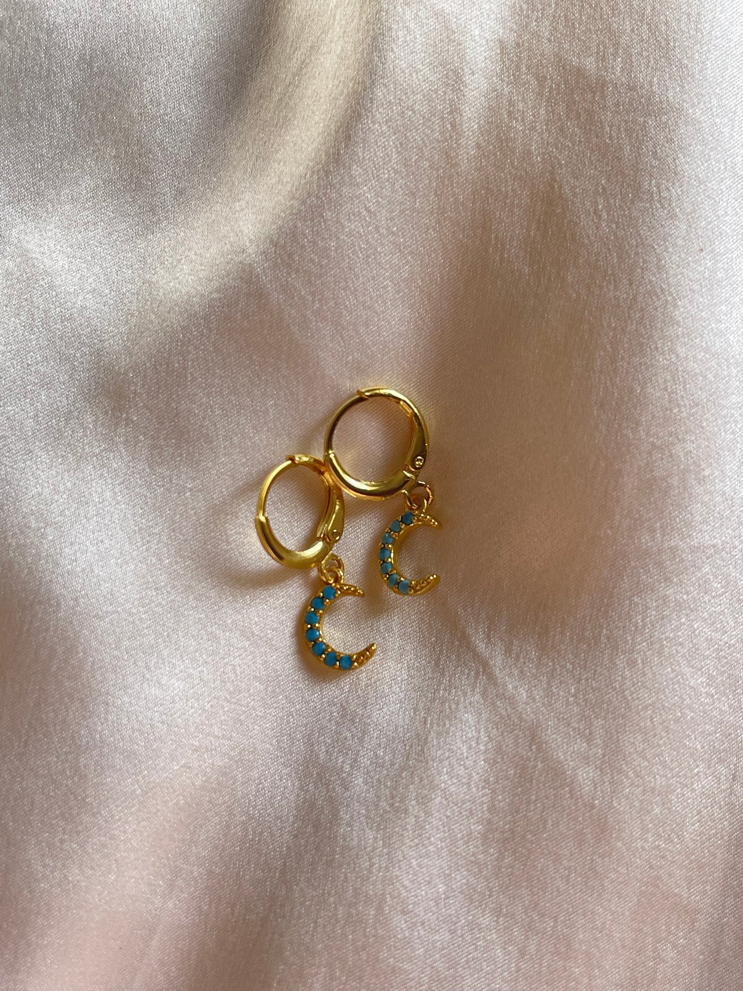 Blue Moon Hoops (Gold Plated)