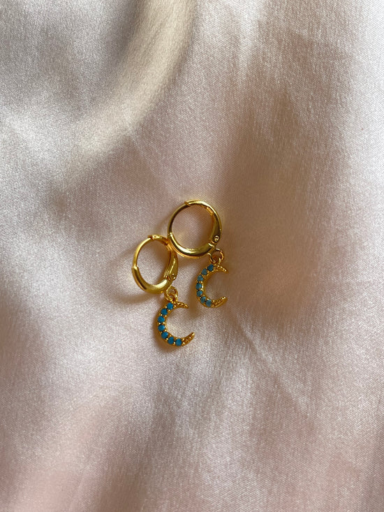 Blue Moon Hoops (Gold Plated)