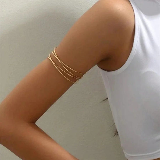 Layered Arm Cuff- Stainless Steel