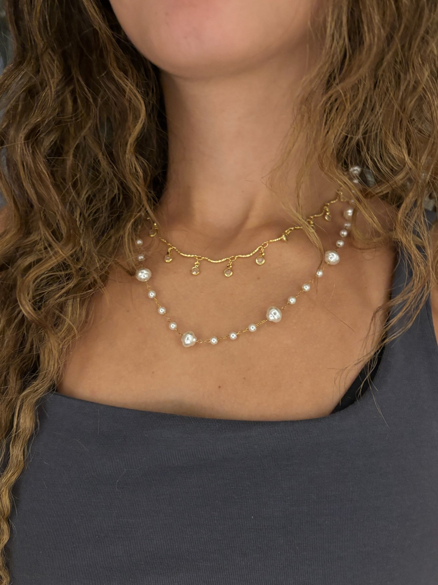 everyday crystal choker (gold plated)