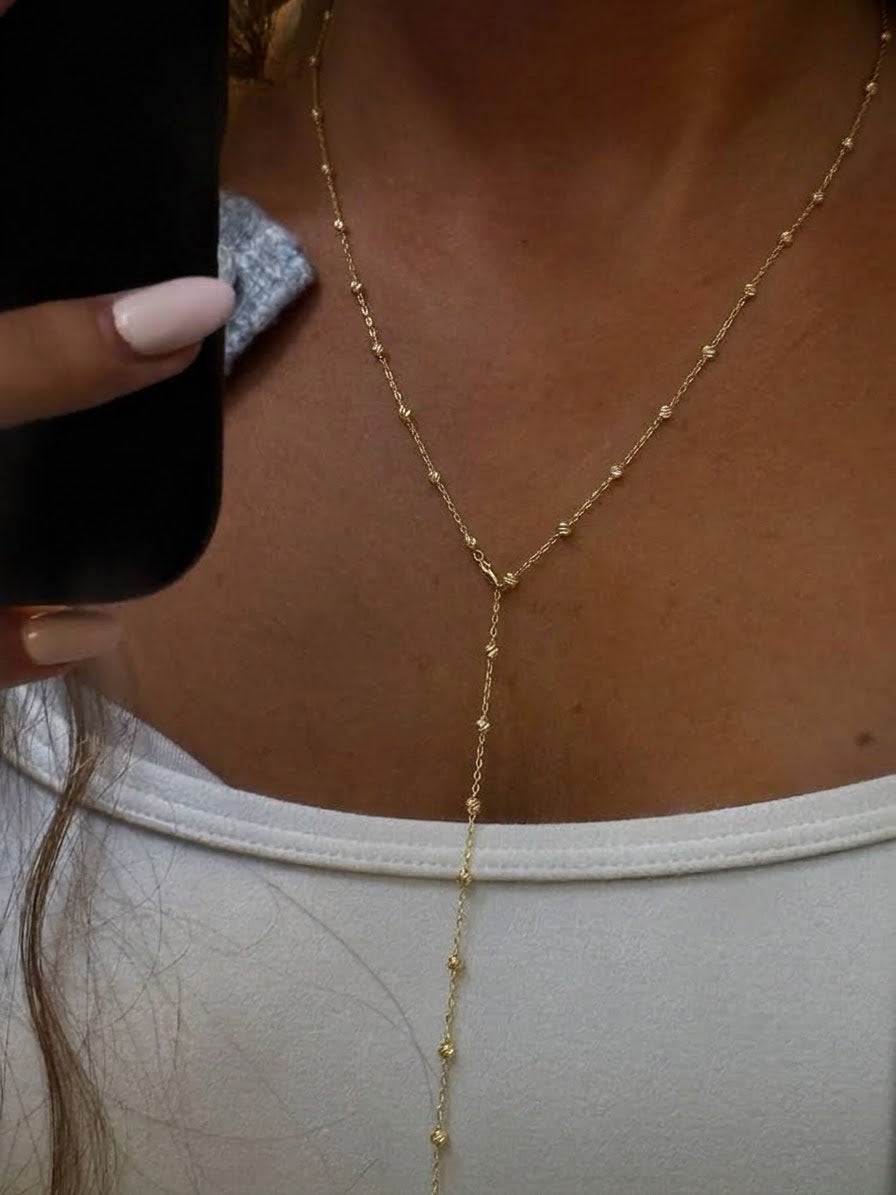 dotted drop necklace (gold plated)