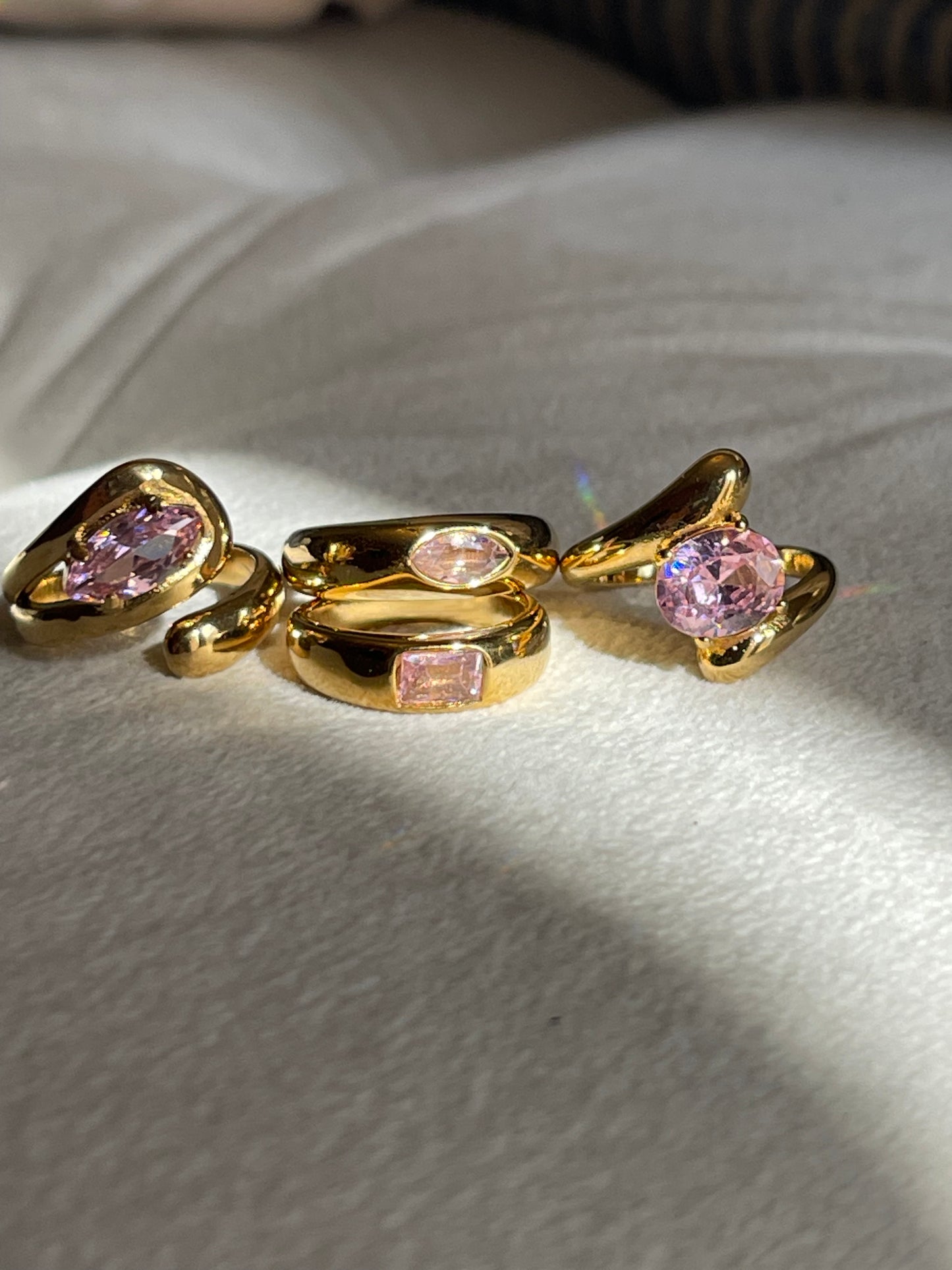 Pink Statement Ring- Stainless Steel