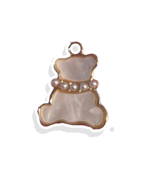 Dainty Teddy Bear-Pearl Charm