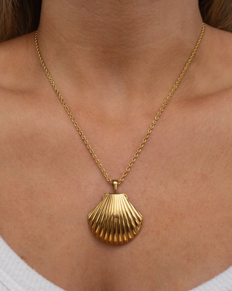 Statement Shell Necklace - Stainless Steel