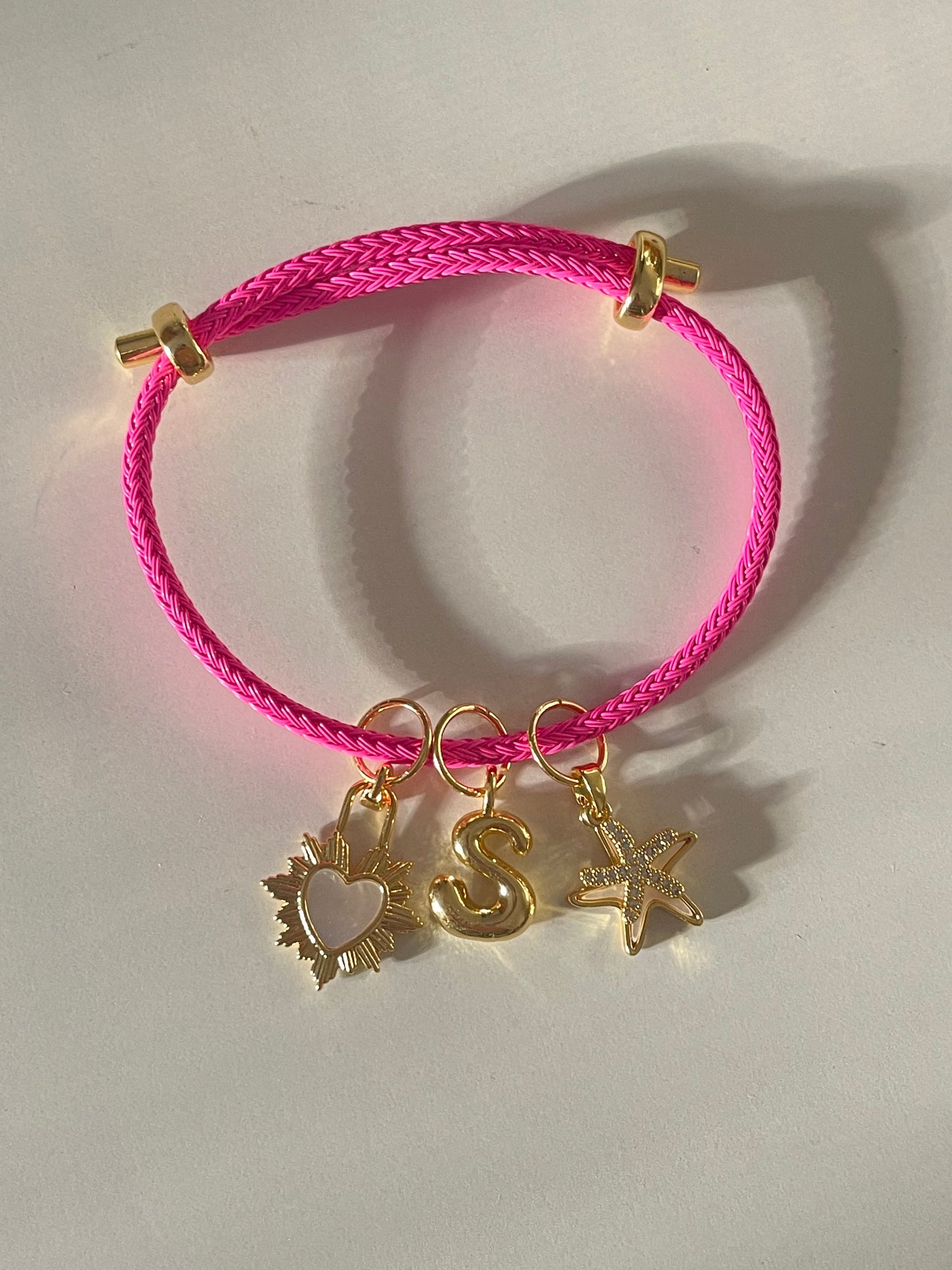 Fabric Charm Base Bracelet- Gold Plated