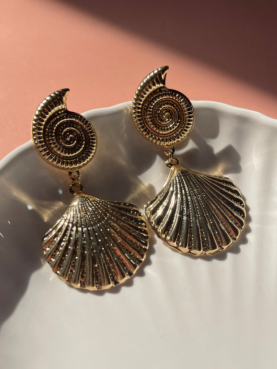Spiral Seashell Earrings