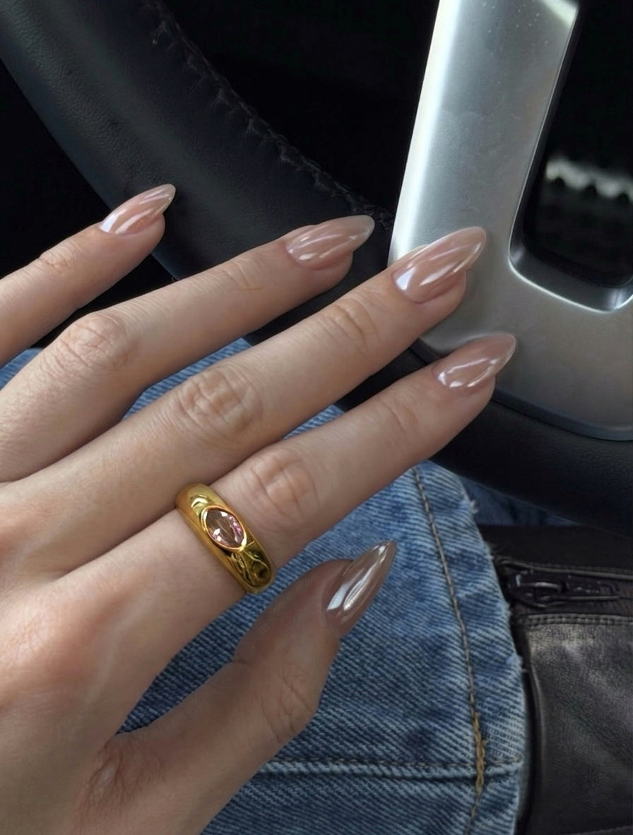 Pink Chunky Ring (Stainless Steel)
