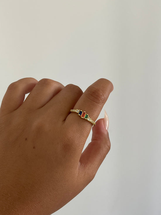 Colorful Dainty Ring (Gold Plated)