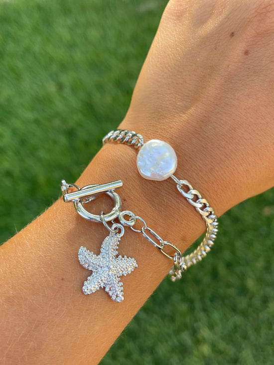 Starfish Pearl Bracelet Stack