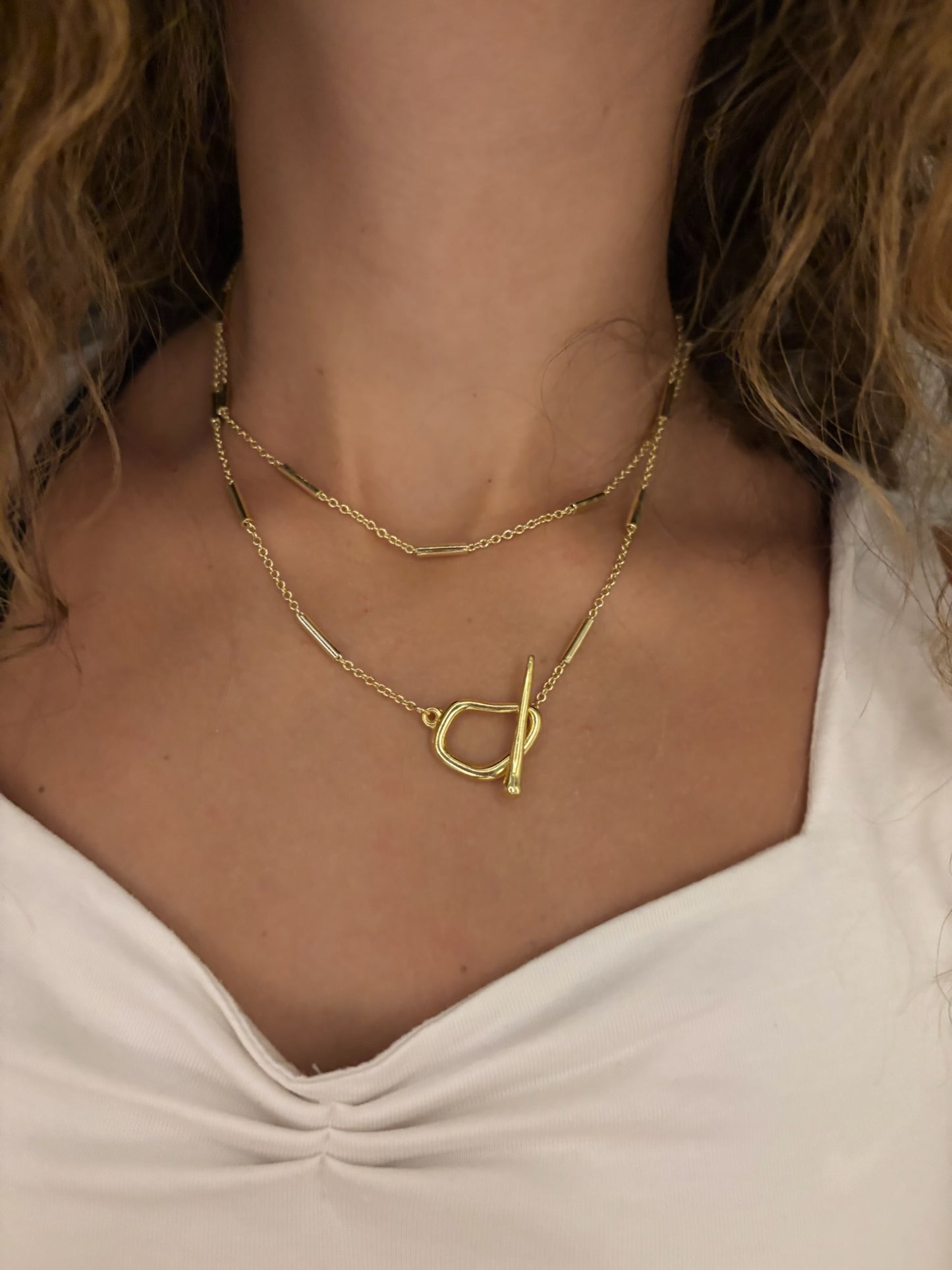 versatile drop necklace (gold plated)