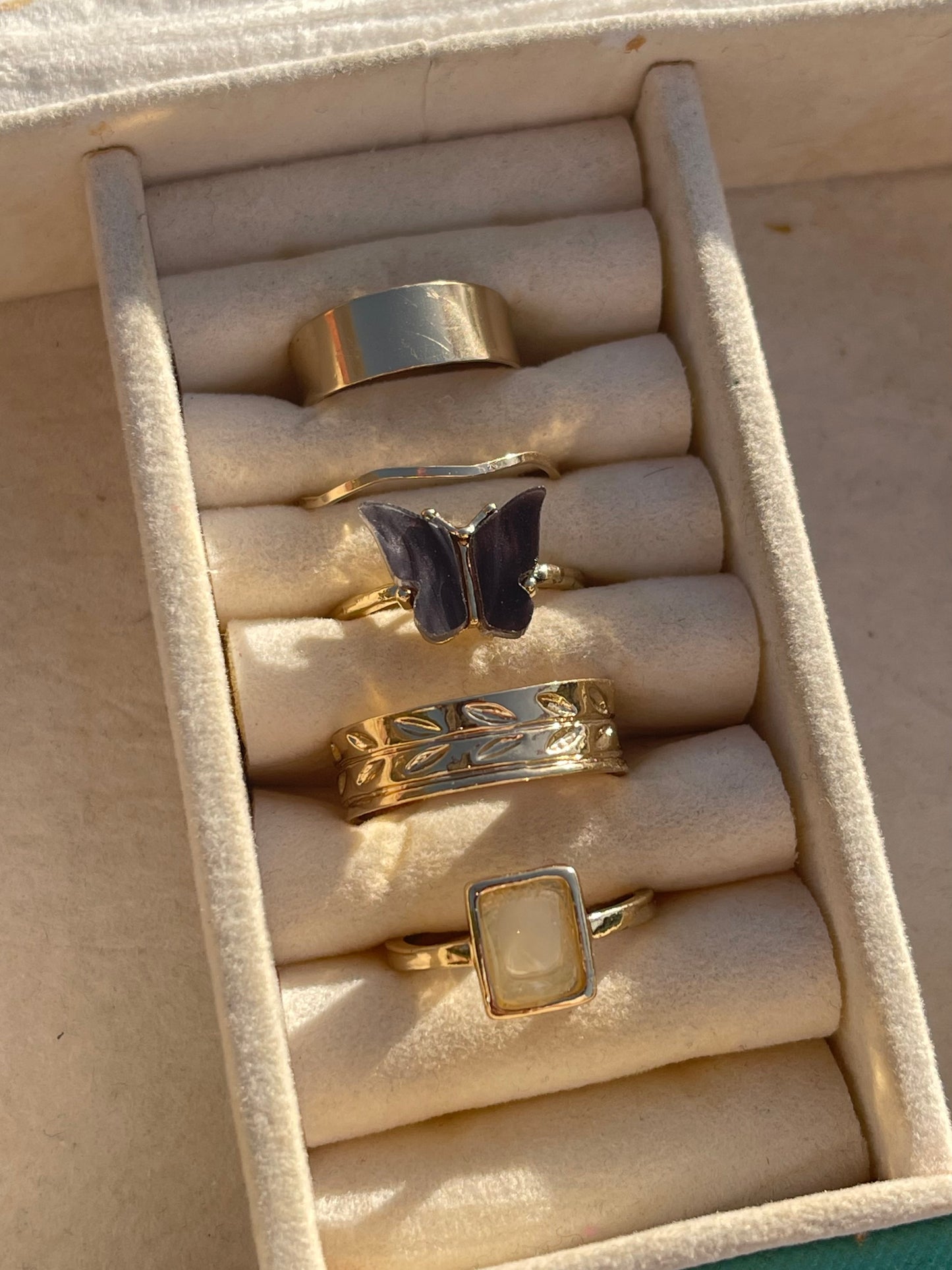 Dainty Butterfly Ring Set