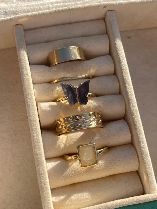 Dainty Butterfly Ring Set