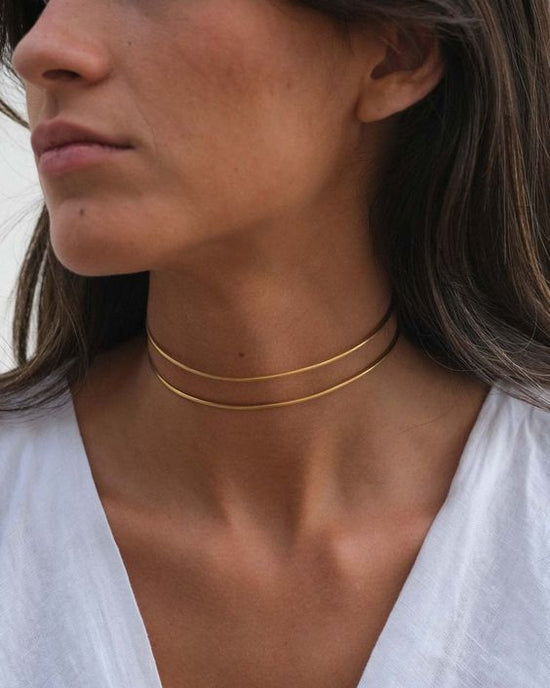 Layered Gold Choker- Stainless Steel