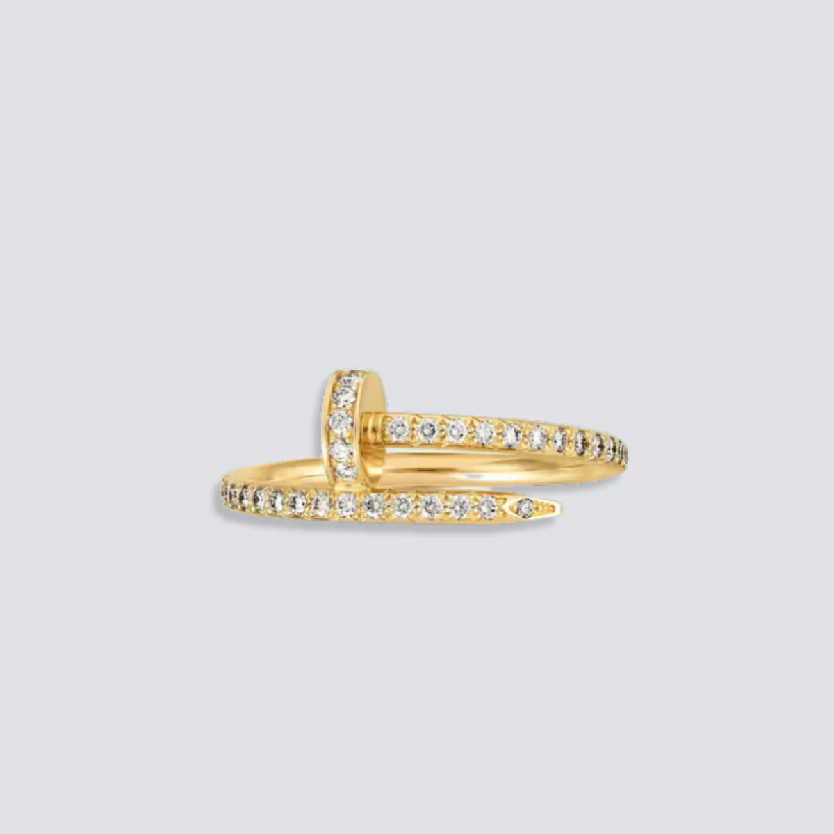 Crystal Nail Ring (Gold Plated)