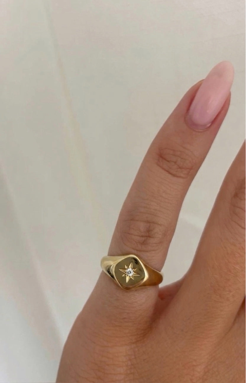 Starburst Pinky Ring (Gold Plated)