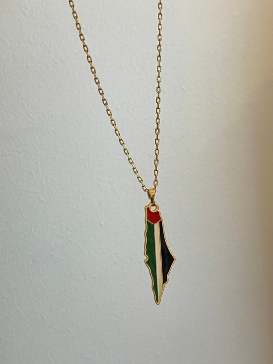 Palestine Flag Necklace (Gold Plated)