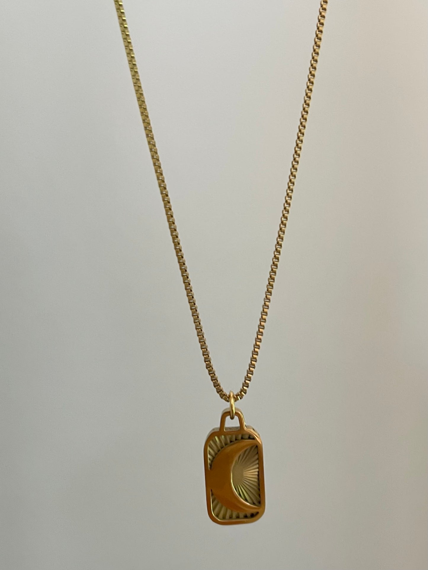 Moon Frame Necklace (Stainless Steel)