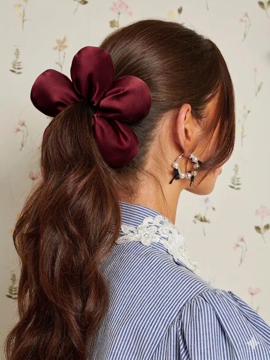Jumbo Flower Satin Scrunchie