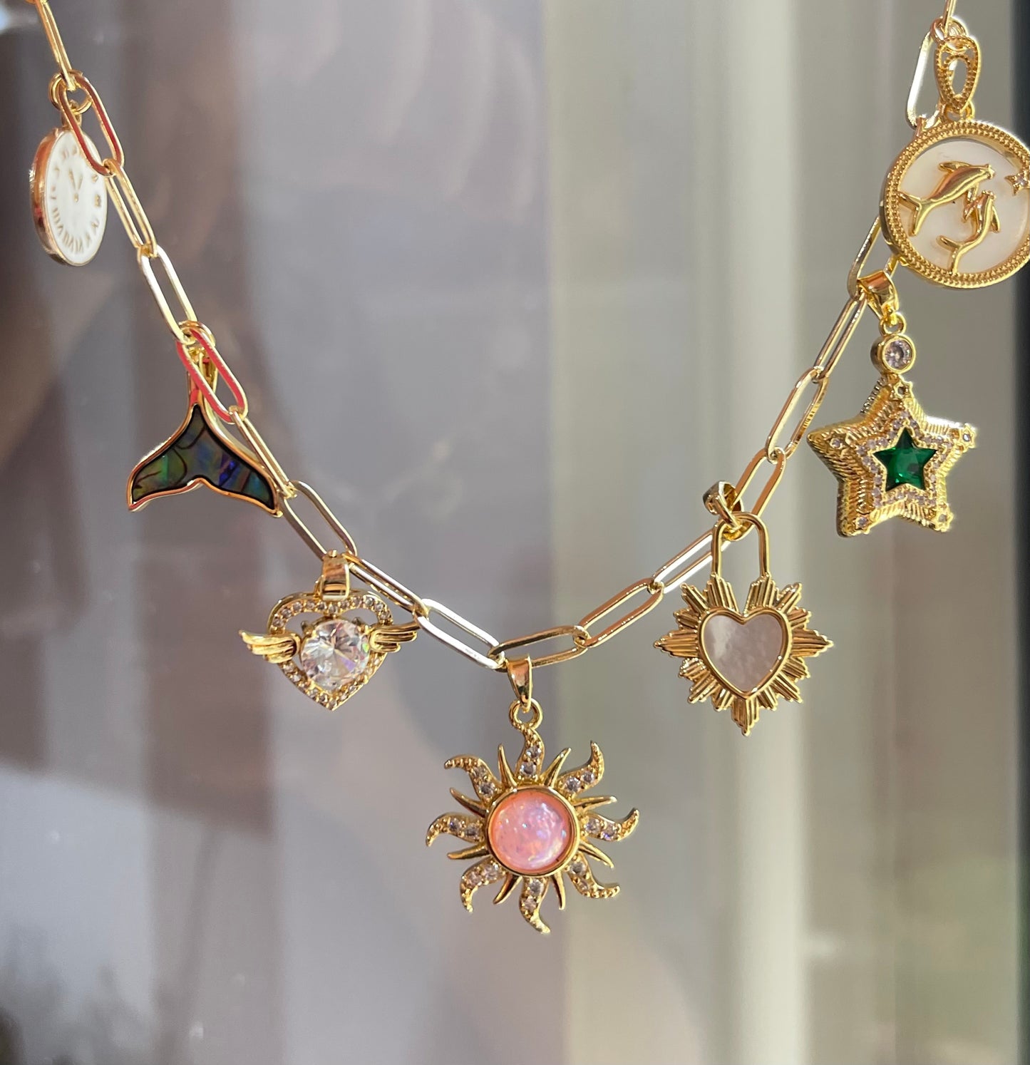 Pink Rapunzel- Gold Plated Charm